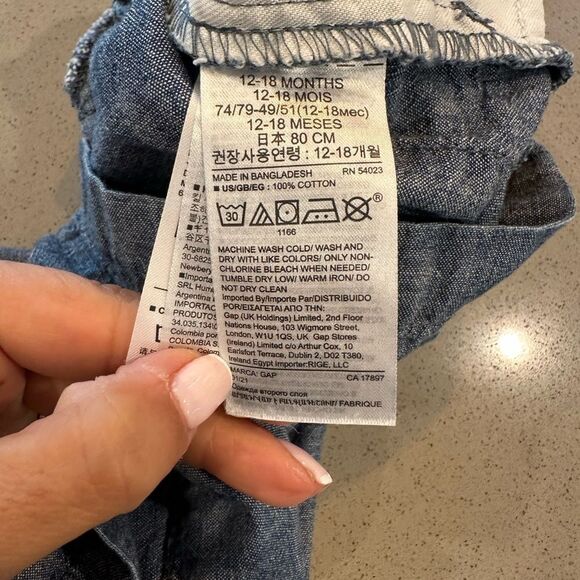 Baby Gap Denim Color Pull Up Style Shorts Size 12-18 Months - Picture 4 of 4
